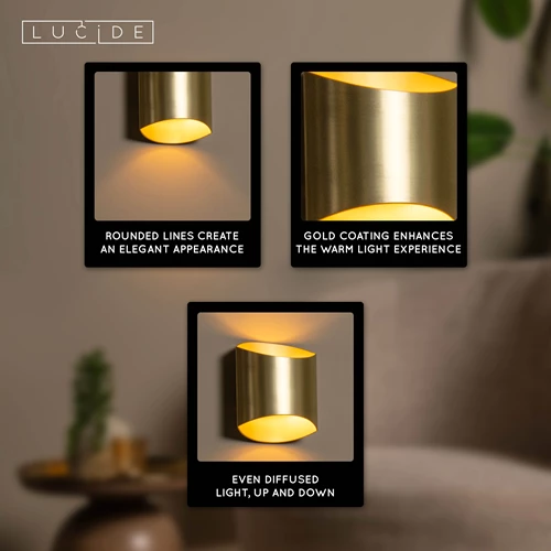 Lucide DILETTA - Wall light - 1xG9 - Matt Gold / Brass - USP